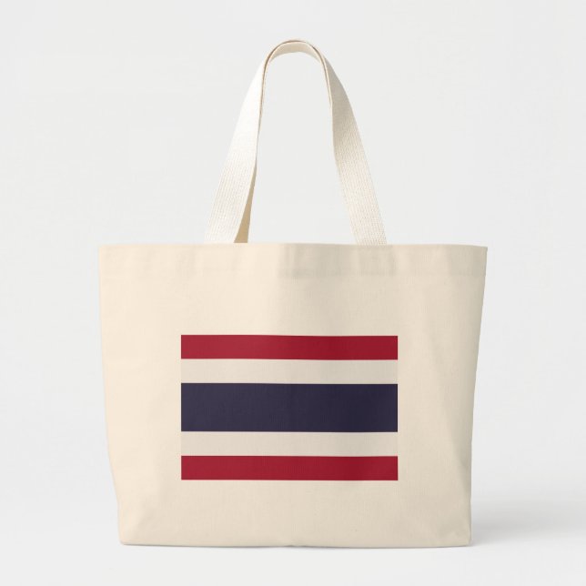 Tote Grande Bolsa com a Bandeira da Tailândia (Frente)