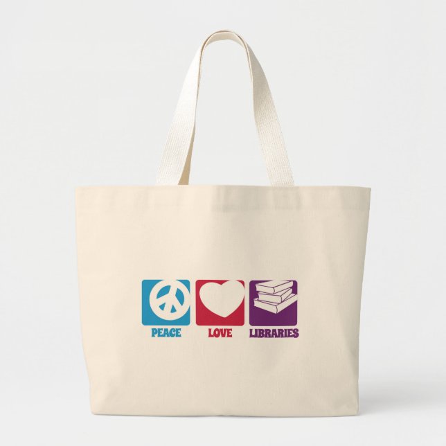 Tote Grande Bolsa das Bibliotecas de Amor pela Paz (Frente)
