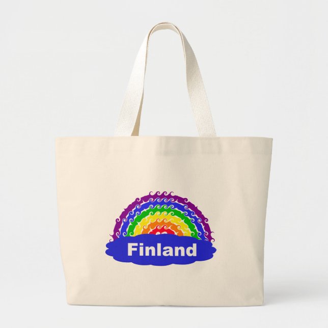 Tote Grande Bolsa de arco-íris Finlândia (Frente)