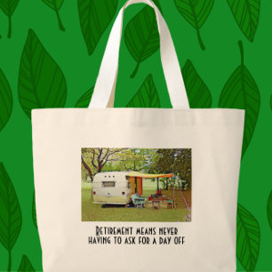 Tote Grande Bolsa de Baixa de Vintage Camper