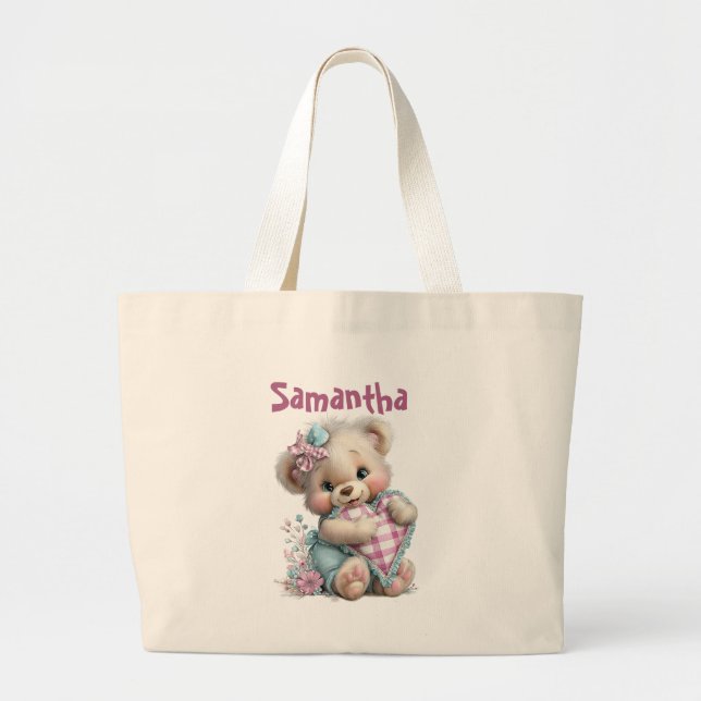 Tote Grande Bolsa de Bebê Urso de Pelúcia Churrasco (Frente)