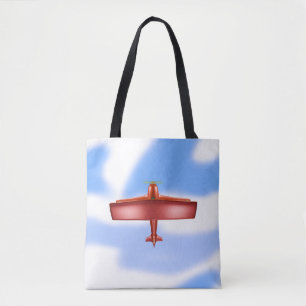 Tote Grande Bolsa de Bi-Plane Vermelho Voador Legal
