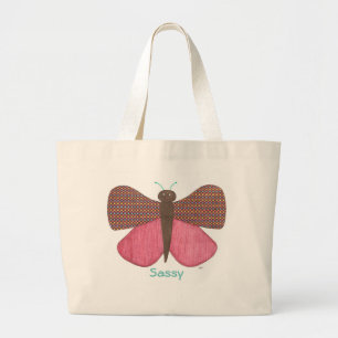 Tote Grande Bolsa de Canvas-branca - Borboleta-espinhosa - Eri