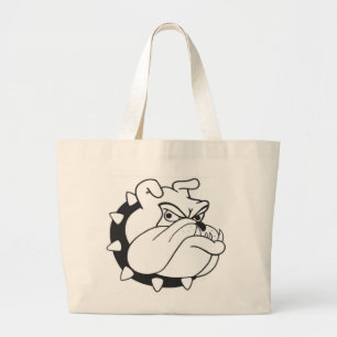 Tote Grande Bolsa de Canvas de Retrato em Inglês do Bulldog