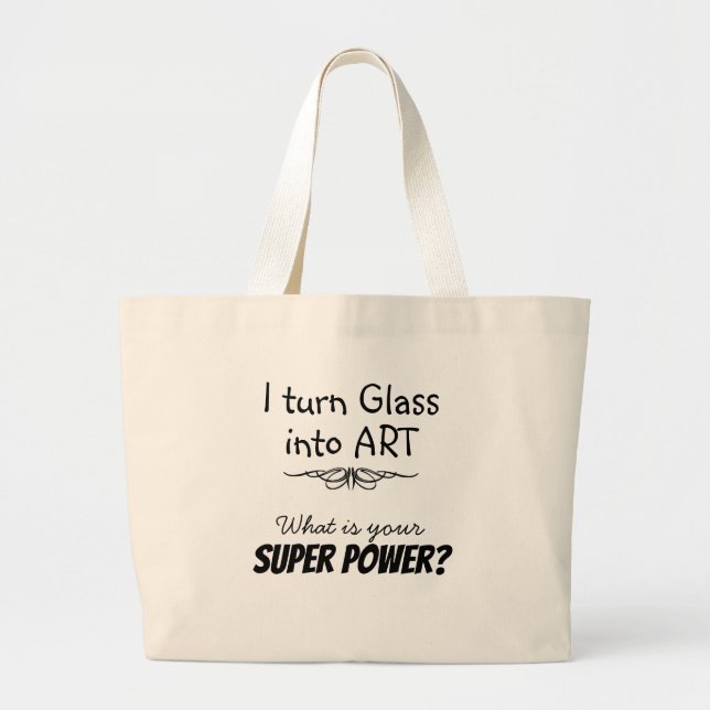 Tote Grande Bolsa de Canvas de Vidro com Superartista (Frente)