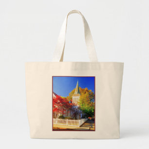 Tote Grande Bolsa de Canvas Jumbo da Igreja do Outono