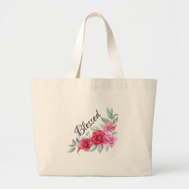 Tote Grande Bolsa de Design de Flor Abençoado