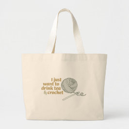 Tote Grande Bolsa de Ferramentas de Crochê Crochê & Bebida Chá