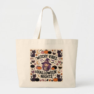 Tote Grande Bolsa de Halloween de Bruxa Fofa