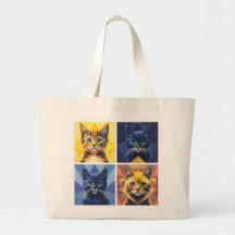 Bolsa de lista geométrica de gatos com quatro pain