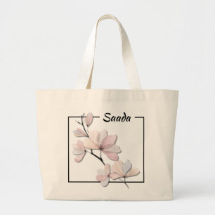 Tote Grande Bolsa de Lona Elegant Magnolia