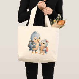 Tote Grande Bolsa de Lona Irmão Pássaro Azul