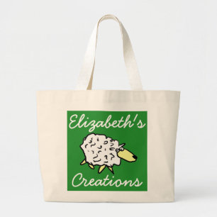 Tote Grande Bolsa de Malha Cartoon de Ovelhas Crafter's Creati
