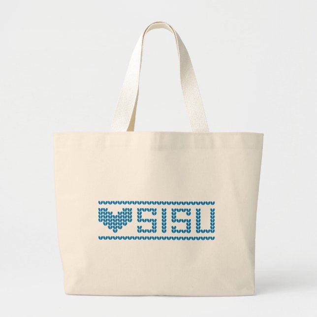 Tote Grande Bolsa de Malha Sisu Heart (Frente)