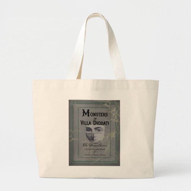Tote Grande Bolsa de Merch literário "Monstros de Villa Diodat (Frente)