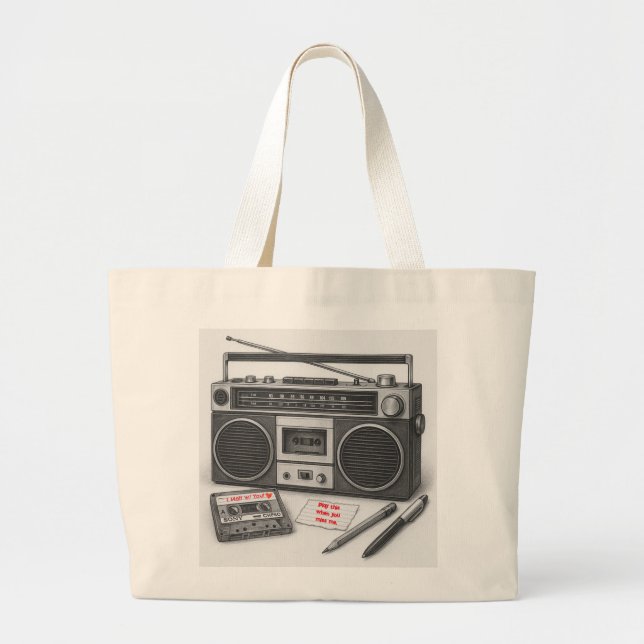 Tote Grande Bolsa de Mixtape Gen X Personalizada (Frente)