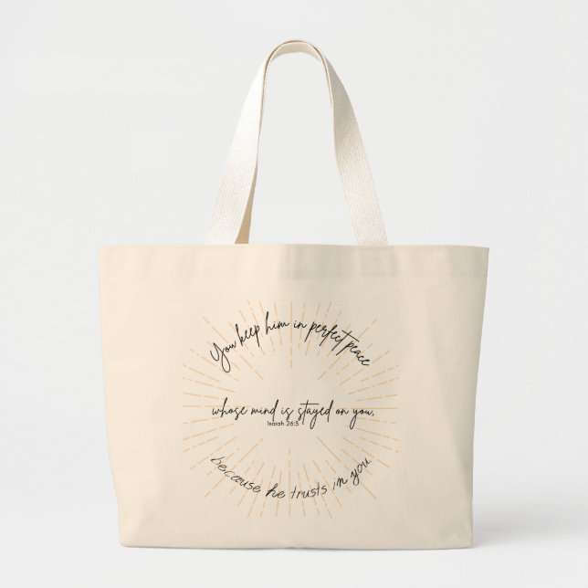 Tote Grande Bolsa de paz perfeita (Frente)