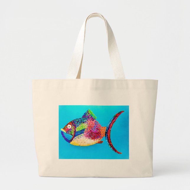 Tote Grande Bolsa DE PEIXE DIVERTIDO (Frente)