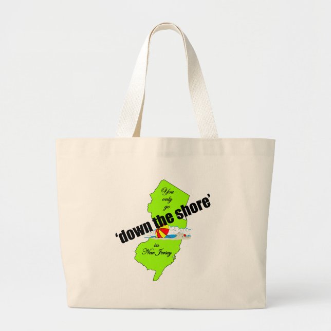 Tote Grande Bolsa de praia de Jersey Shore (Frente)
