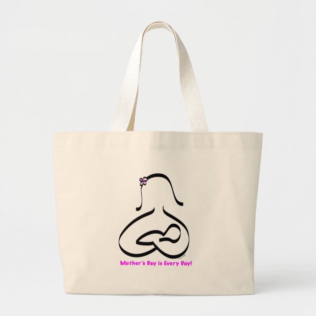 Tote Grande Bolsa de praia dia de as mães (Frente)