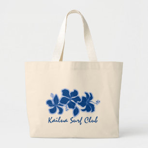 Tote Grande Bolsa de praia do Clube de Surf Kailua Hibiscus
