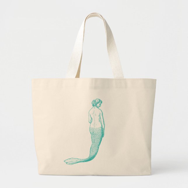 Tote Grande Bolsa de praia Sereia (Frente)
