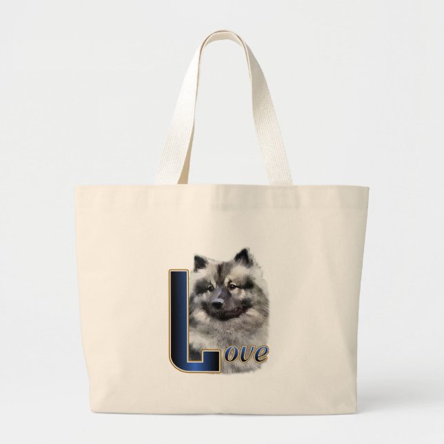 Tote Grande Bolsa de Presentes de Keeshond (Frente)