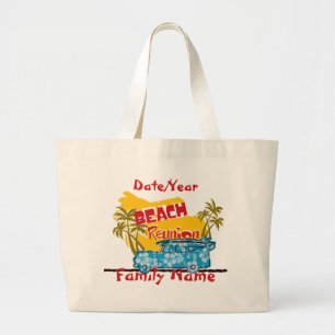 Tote Grande Bolsa de Reunião da Família Summer Fun Beach