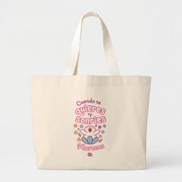 Tote Grande Bolsa de tela│Cuanto te quieres y sonries