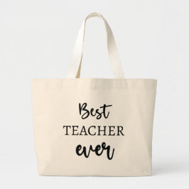Tote Grande Bolsa de Tipografia com Letra de Melhor Professor