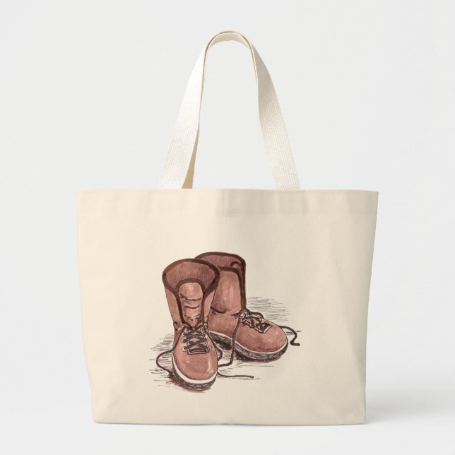 Tote Grande Bolsa de transporte marrom fofo, compras (Frente)