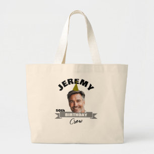 Tote Grande Bolsa de Tripulação de Aniversário Personalizado c
