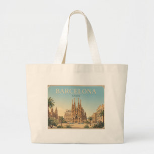 Tote Grande Bolsa de viagem vintage de Barcelona
