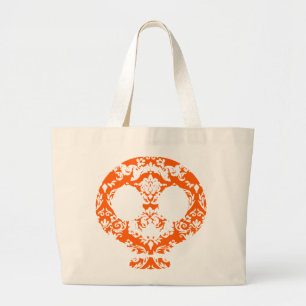 Tote Grande Bolsa do crânio do Gótico de rendas do Damask Eleg