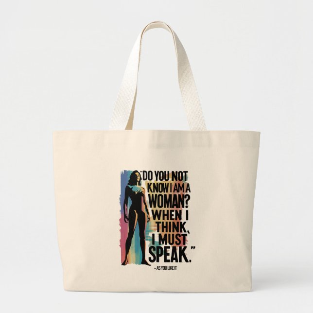 Tote Grande bolsa do movimento feminista Shakespeare (Frente)