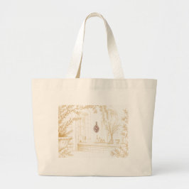 Tote Grande Bolsa Elegante de Flores Secas de Pátio Francês