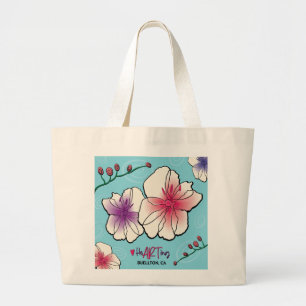 Tote Grande Bolsa - Flores e Vinhas - Buellton.Art