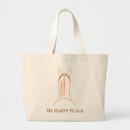 Tote Grande Bolsa Jumbo Cavalo Castanho Meu Lugar Feliz