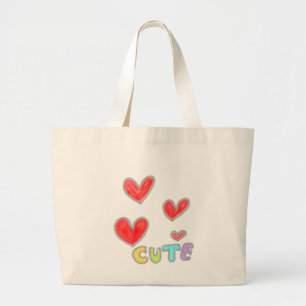 Tote Grande Bolsa Jumbo Corações Vermelhos de Amor Fofo