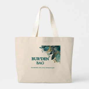 TOTE GRANDE BOLSA JUMBO DE ALGODÃO NATURAL FLORAL VERDE-ÁGUA P