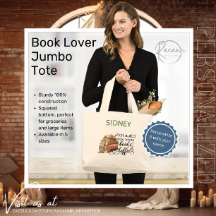 Tote Grande Bolsa Jumbo Personalizada para Amantes de Livros