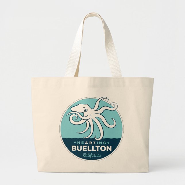 Tote Grande Bolsa - Natação de tartaruga - Buellton.Art (Frente)