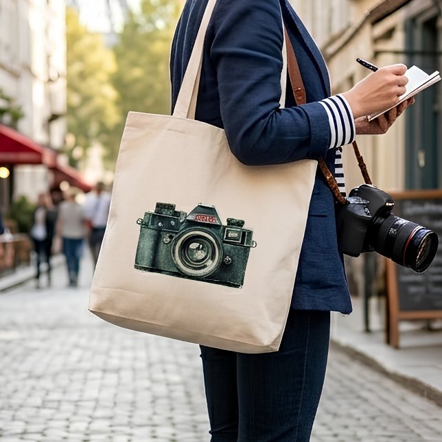 Tote Grande Bolsa Personalizada de Câmera Vintage (Criador carregado)