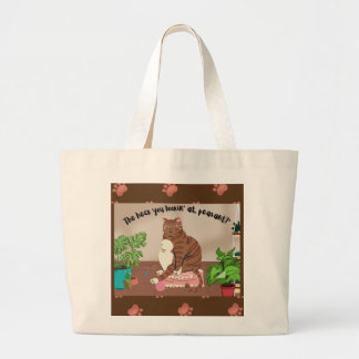 Tote Grande Bolsa Tote, Gato Mal-Humorado