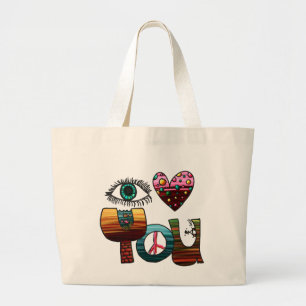 Tote Grande Bolsa Tote, Olho Coração Você Desenho Doodle
