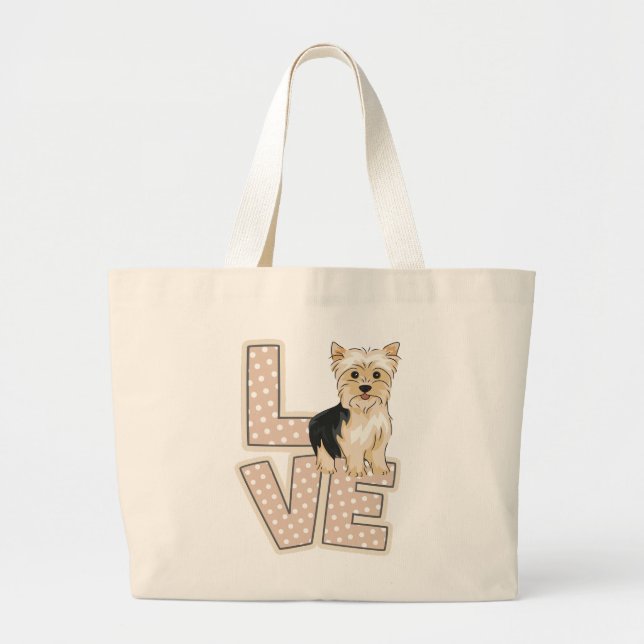 Tote Grande Bolsa Yorkie, Yorkshire Terrier Lover, Dog Lover B (Frente)