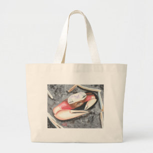 Tote Grande Caranguejo da areia na pintura da praia, a bolsa