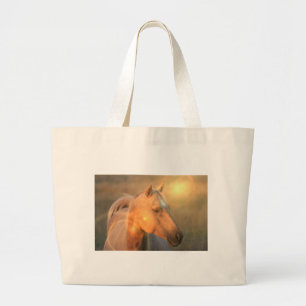 Tote Grande Cavalo do Palomino na bolsa de canvas leve