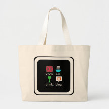 "Cozinha. Comer. Beba. Blog" Jumbo Bolsa