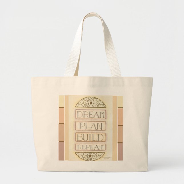 Tote Grande Dream Plan Build Repeat Jumbo Bolsa (Frente)